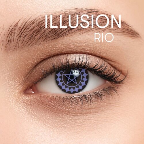 Контактные линзы ILLUSION Сolors Rio, 2 шт., R 8,6, D 0, фиолетовый, 2 уп. фото