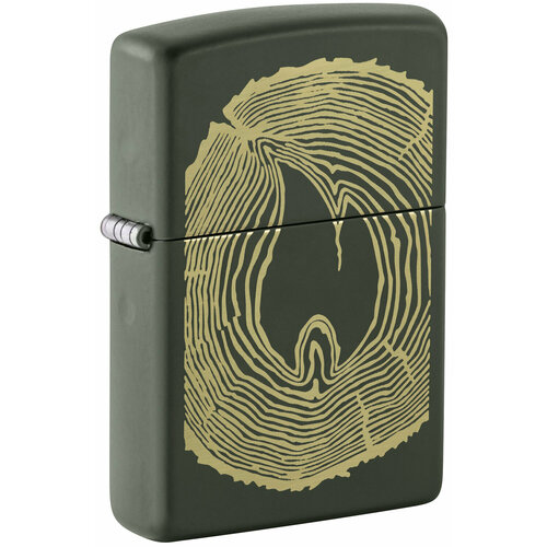 Зажигалка ZIPPO Wood Ring с покрытием Green Matte, латунь/сталь, зеленая, матовая, 38x13x57 мм фото