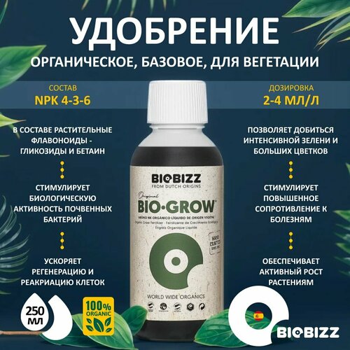 Удобрение Bio-Grow BioBizz 0.25 л. фото