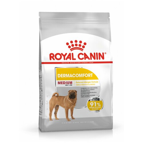 фотография Корм сухой ROYAL CANIN MEDIUM DERMACOMFORT корм для собак средних пород склонных к кожным раздражениям и зуду 3 кг х 3 шт, купить за 15354р