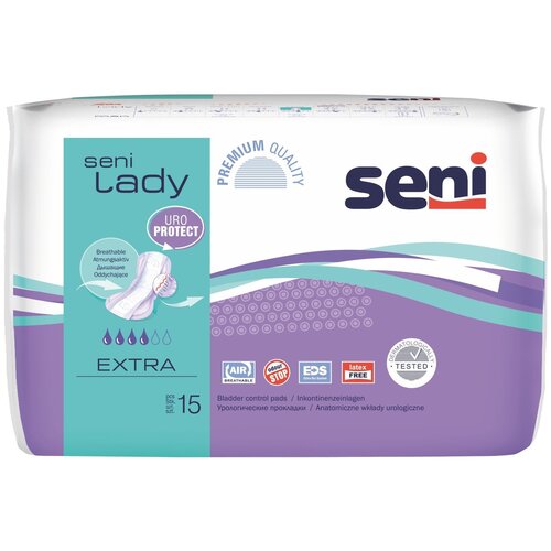 фотография Прокладки урологические женские SENI LADY extra 15 шт., купить за 354р