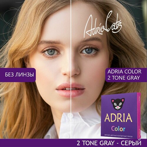 Контактные линзы ADRIA Color 2 tone, 2 шт., R 8,6, D -1, gray, 1 уп. фото