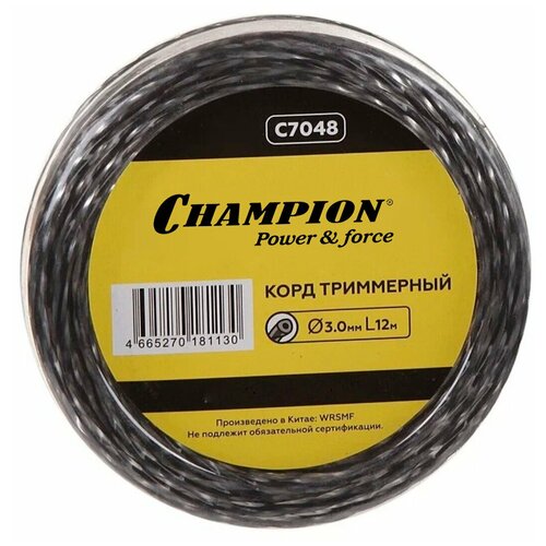 фотография Леска CHAMPION Tri-twist 3.0мм*12м (витой треугольник), купить за 500р