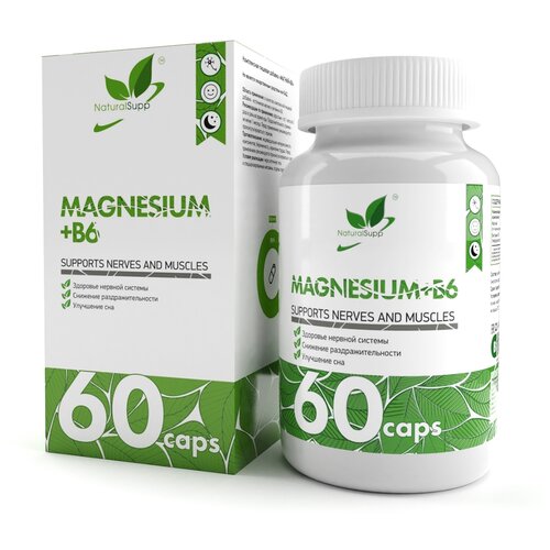 фотография Magnesium + B6, капс., 100 г, 60 шт., купить за 590р