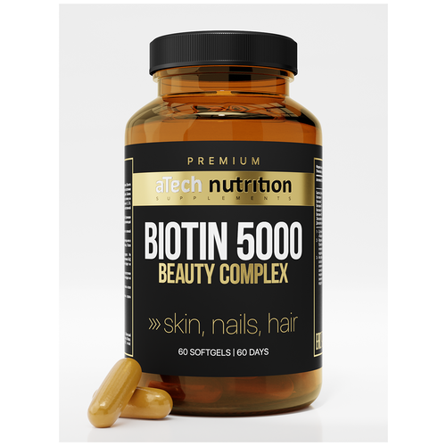 Капсулы aTech Nutrition Premium Biotin Beauty Complex, 1.4 г, 60 шт. фото