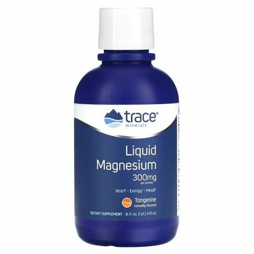 Trace Minerals ®, Жидкий магний, мандарин, 300 мг, 473 мл (16 жидк. Унций) фото