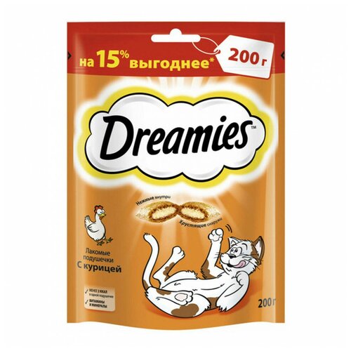 Лакомство для кошек  Dreamies Лакомство для кошек Dreamies подушечки, 200 г птица фото