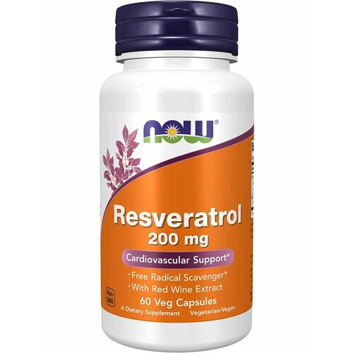 Нау Ресвератрол 200 мг Natural Resveratrol, 60 капсул фото