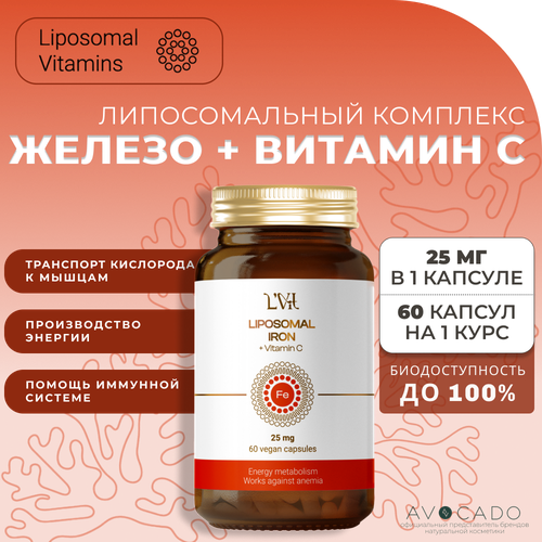 Liposomal Vitamins Липосомальный комплекс Железо + Витамин C, 60 капсул фото