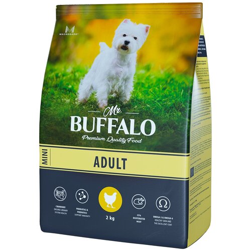 фотография Сухой корм для собак мелких пород Mr.Buffalo ADULT MINI, с курицей 2 кг., купить за 1090р