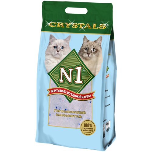 Наполнитель N1 Crystals для кошек, силикагелевый, 30 л, 12.2 кг фото