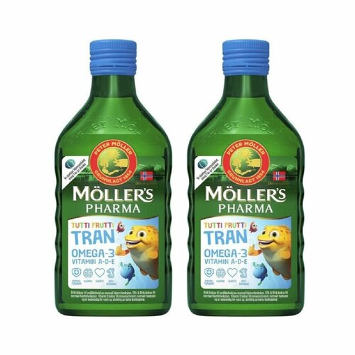 Омега-3 детский рыбий жир из печени трески MOLLERS TUTTI-FRUTTI 250 ml x 2 шт. фото