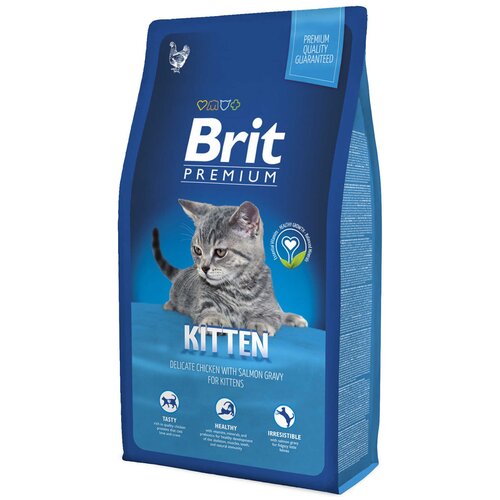 Сухой корм для котят Brit Premium Cat с курицей и лососем 2000 г (кусочки в соусе) фото