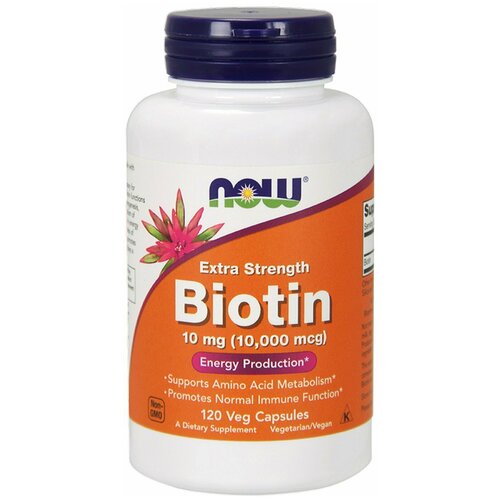 Biotin 10000 mcg 120 капсул Биотин NOW Foods фото