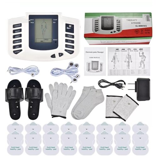 Миостимулятор тренажер мышц ELECTRONIC PULSE MASSAGER (JR-309) плюс микротоковые перчатки, носочки, назапястники, электроды для ног фото