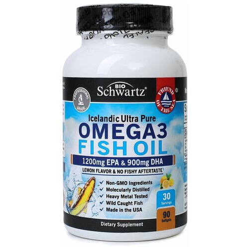 BioSchwartz Omega 3 Fish Oil 1200 mg EPA & 900 mg DHA 90 капсул фото