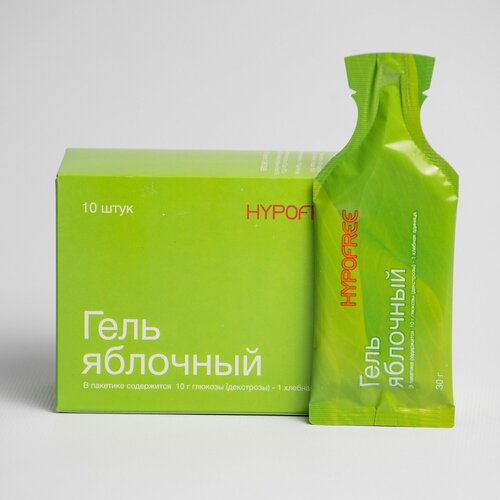 Гель Гипофри (HYPOFREE), яблоко, 1ХЕ, мягкая упаковка, 10 саше фото