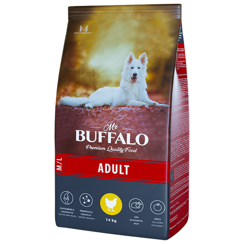 Сухой корм для собак Mr.BUFFALO Adult M/L с курицей 1 уп. х 1 шт. х 14000 г фото