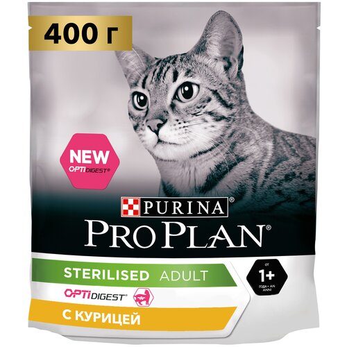 Сухой корм для кошек Pro Plan Sterilised  для стерилизованных кошек с курицей 400 г фото