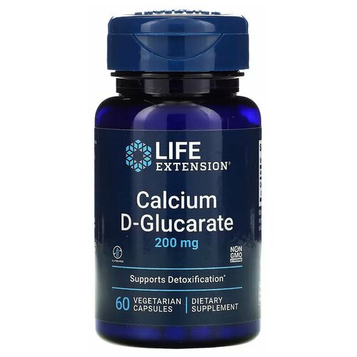 Life Extension Calcium D-Glucarate 200 mg - D-глюкарат кальция 60 вегетарианских капсул фото