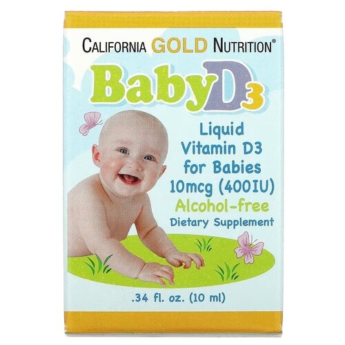 California Gold Nutrition Baby Vitamin D3 Liquid фл., 10 мкг, 10 мл фото