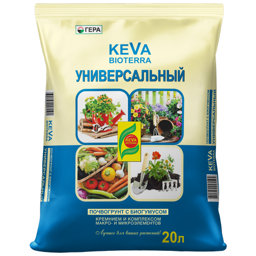 Почвогрунт Гера Keva Bioterra универсальный черный, 20 л, 5.2 кг фото