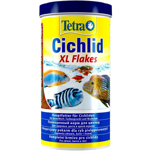 Сухой корм  для  рыб, ракообразных Tetra Cichlid XL Flakes, 1 л, 160 г фото