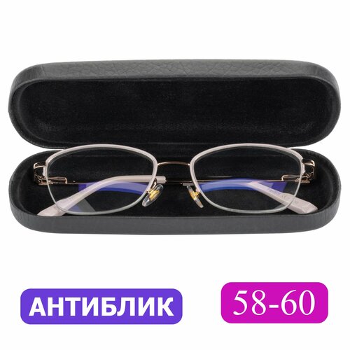 фотография Очки с антибликом pd 58-60 для зрения-дали (-2.00) FAVARIT 7850 С1, цвет бежевый, антиблик, с футляром, РЦ 58-60, купить за 1095р