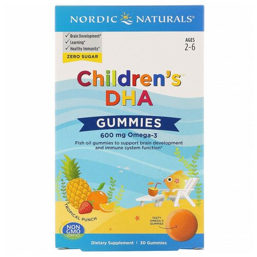 Nordic Naturals Children's DHA 30 chewables / Нордик Нэчуралс Чилдренс ДХА (ДГК) 30 жев таб фото