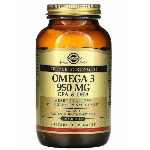 Тройная Омега-3 950 мг (Triple Strength Omega 3 950mg EPA & DHA)100 капс/Срок годности до 03/2027 фото