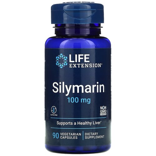 фотография Капсулы Life Extension Silymarin, 80 г, 100 мл, 100 мг, 90 шт., купить за 1455р