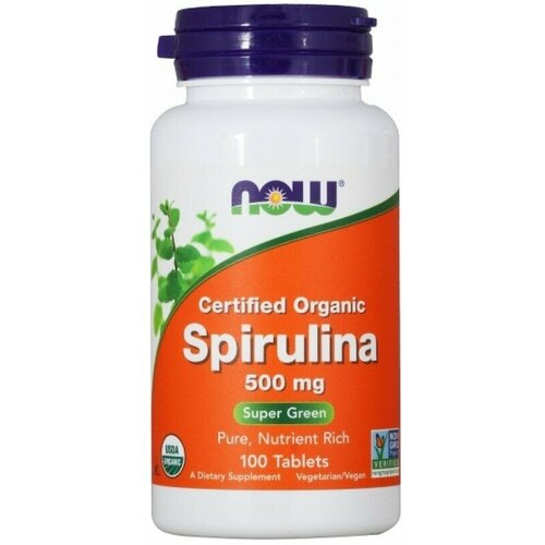 NOW Spirulina (Спирулина) 500 mg (100 tab)(100 таблеток) фото