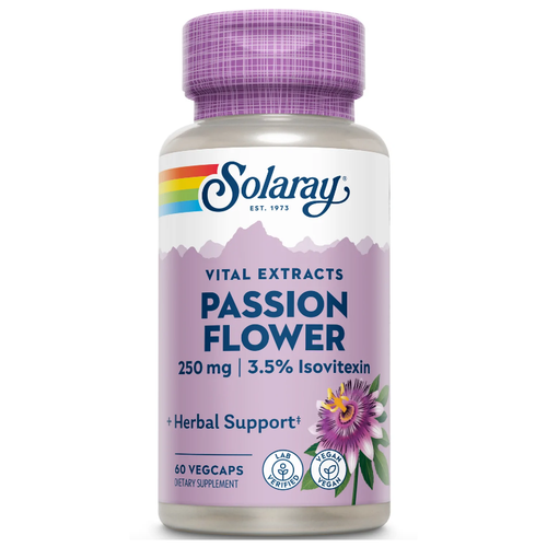 Solaray Guaranteed Potency Passion Flower Aerial Extract (Экстракт пассифлоры) 250 мг 60 капсул фото