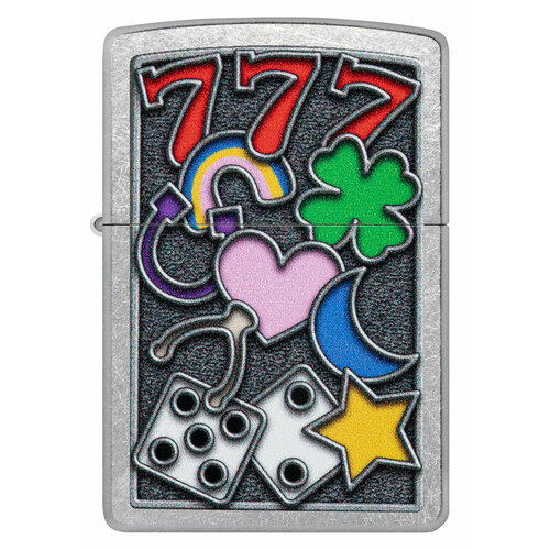 фотография Оригинальная бензиновая зажигалка ZIPPO Classic 48682 All Luck с покрытием Street Chrome - Всем удачи, купить за 5143р