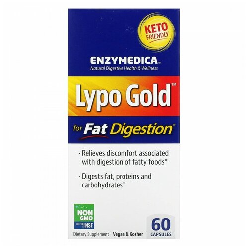 Enzymedica, Lypo Gold, для усвоения жиров, 60 капсул фото