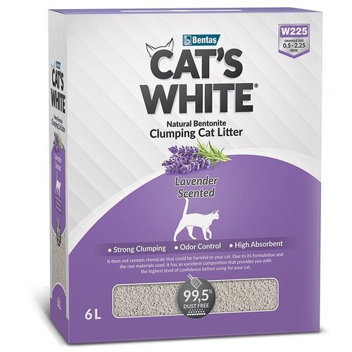 Комкующийся наполнитель Cat's White BOX Premium Lavende, 6л, 1 шт. фото