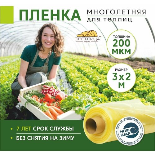 Пленка для теплиц и парников Светлица 3x2 м, 200 мкм, парниковая, многолетняя фото