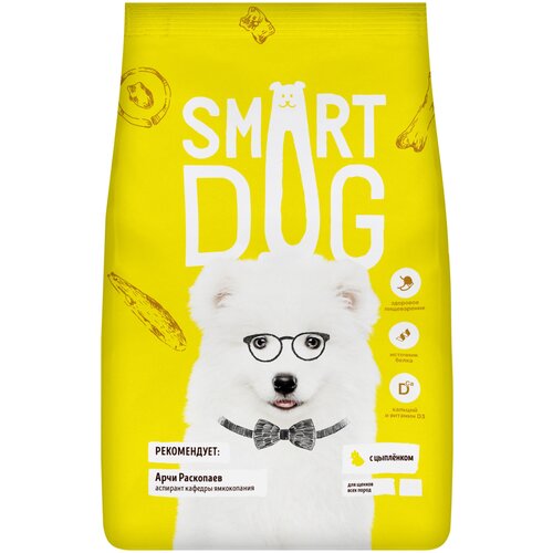 Сухой корм для щенков Smart Dog с цыпленком 1 уп. х 1 шт. х 12000 г фото