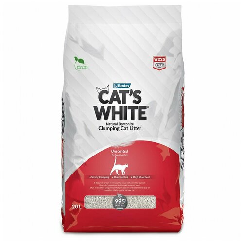 Cat's White Natural комкующийся наполнитель натуральный без ароматизатора для кошачьего туалета (20л) Без характеристики фото