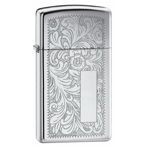 фотография Оригинальная бензиновая зажигалка ZIPPO Slim® Venetian® 1652 с покрытием High Polish Chrome, купить за 9060р