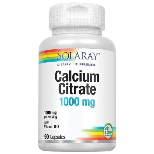 Solaray Calcium Citrate with D3 (Цитрат кальция с витамином D-3)1000 мг 90 капсул фото