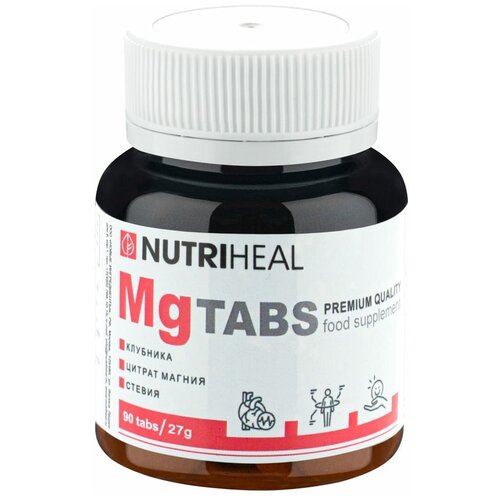 Магний цитрат, антистресс, при ПМС, при сдвг, при тяге к сладкому,MG tabs Nutriheal, 90 жевательных таблеток фото