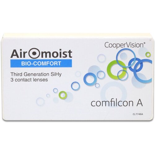 Контактные линзы CooperVision Airomoist Bio-Comfort, 3 шт., R 8,6, D -2,75, прозрачный фото