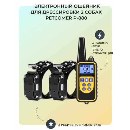 Электронный ошейник для дрессировки двух собак Petcomer P-880 фото