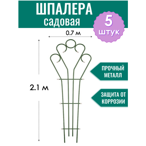 Шпалера металлическая Декоративная h-2.1 м, порошковая окраска (по 5 штук в упаковке) фото