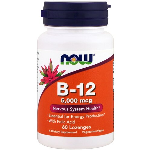 NOW Vitamin B-12 5000 mcg+Folic Acid 60 loz фото