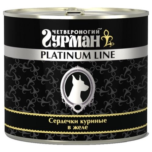 фотография Влажный корм для собак Четвероногий Гурман Platinum line Сердечки, беззерновой, куриные сердечки 1 уп. х 10 шт. х 240 г, купить за 5342р