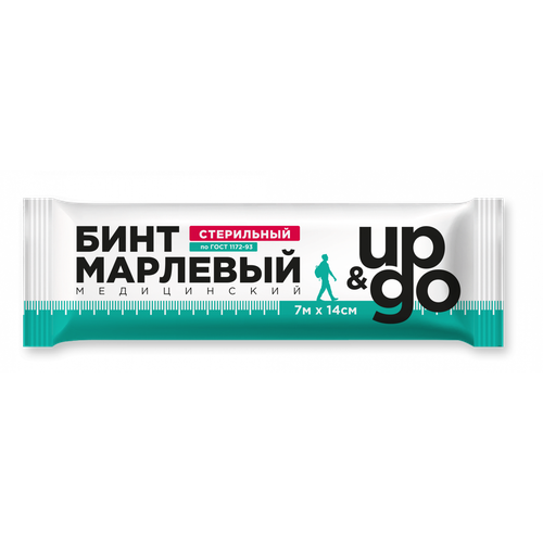 Up&Go / Ап энд Гоу - бинт марлевый медицинский стерильный, индивидуальная упаковка, 7 м x 14 см фото