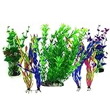 foto Piante Artificiali Acquario Ornamenti kit, PietyPet Grande Pianta Artificiale Accessori per Acquario Decorazioni, 7 pezzi, miglior prezzo EUR 18,99, bestseller 2024