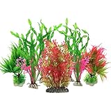 foto Piante Artificiali Acquario Ornamenti kit, PietyPet Grande Pianta Artificiale Accessori per Acquario Decorazioni, 7 pezzi, Rosso e Verde, miglior prezzo EUR 20,00, bestseller 2024